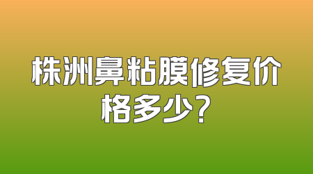 株洲鼻粘膜修复价格多少？