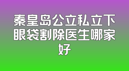 秦皇岛公立私立下眼袋割除医生哪家好