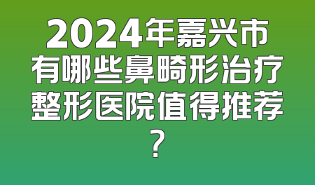2024年嘉兴市有哪些鼻畸形治疗整形医院值得推荐？