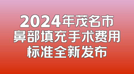 2024年茂名市鼻部填充手术费用标准全新发布