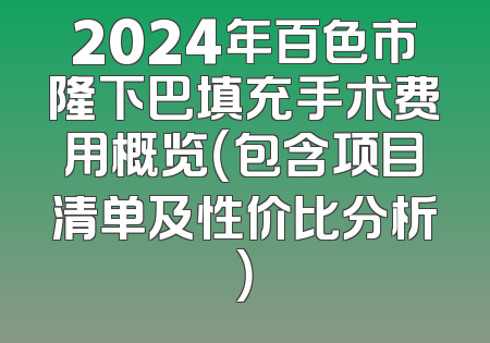 2024年百色市隆下巴填充手术费用概览（包含项目清单及性价比分析）