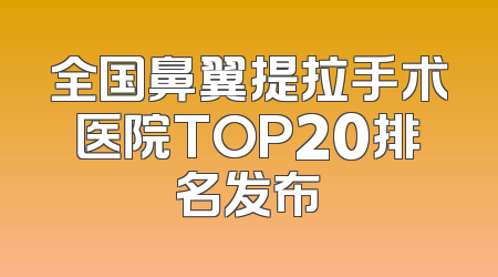 全国鼻翼提拉手术医院TOP20排名发布
