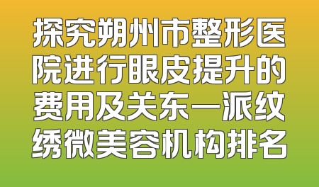 探究朔州市整形医院进行眼皮提升的费用及关东一派纹绣微美容机构排名