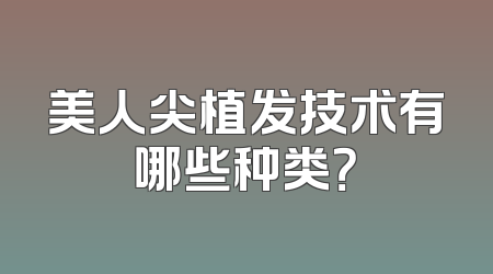 美人尖植发技术有哪些种类？