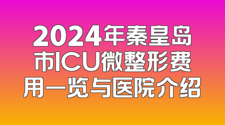 2024年秦皇岛市ICU微整形费用一览与医院介绍