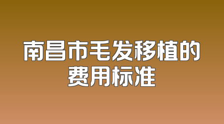 南昌市毛发移植的费用标准