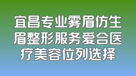 宜昌专业雾眉仿生眉整形服务爱合医疗美容位列选择