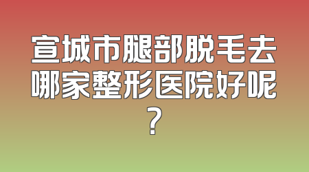 宣城市腿部脱毛去哪家整形医院好呢？