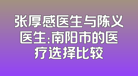 张厚感医生与陈义医生：南阳市的医疗选择比较
