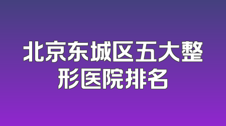 北京东城区五大整形医院排名