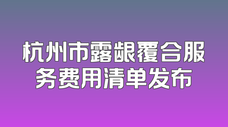 杭州市露龈覆合服务费用清单发布