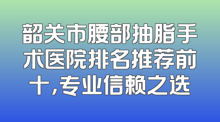 韶关市腰部抽脂手术医院排名推荐前十，专业信赖之选