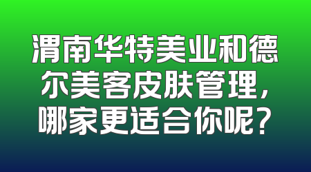 渭南华特美业和德尔美客皮肤管理，哪家更适合你呢？