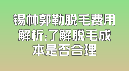 锡林郭勒脱毛费用解析：了解脱毛成本是否合理