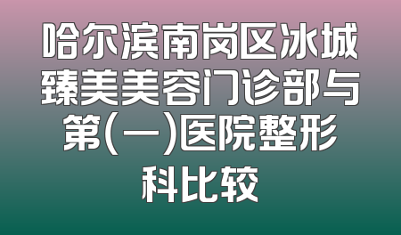 哈尔滨南岗区冰城臻美美容门诊部与第（一）医院整形科比较
