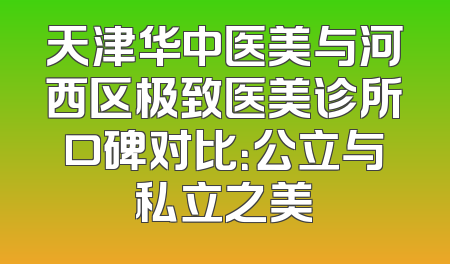 天津华中医美与河西区极致医美诊所口碑对比：公立与私立之美