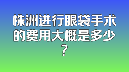 株洲进行眼袋手术的费用大概是多少？