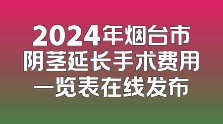 2024年烟台市阴茎延长手术费用一览表在线发布