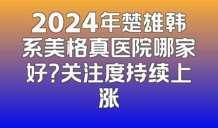 2024年楚雄韩系美格真医院哪家好？关注度持续上涨