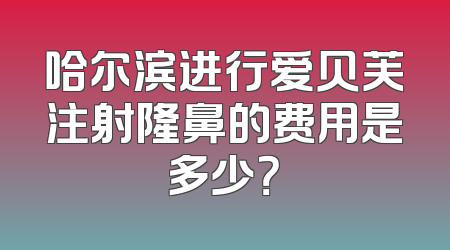 哈尔滨进行爱贝芙注射隆鼻的费用是多少？