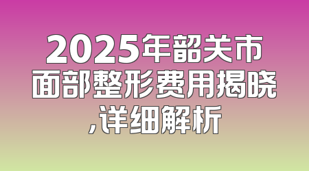 2025年韶关市面部整形费用揭晓，详细解析