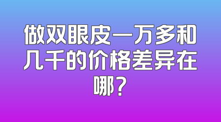 做双眼皮一万多和几千的价格差异在哪？