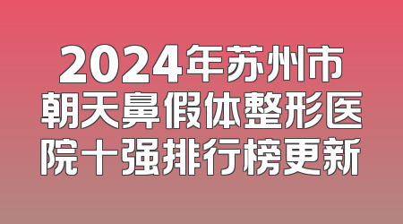 2024年苏州市朝天鼻假体整形医院十强排行榜更新
