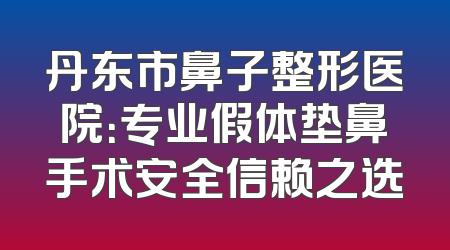 丹东市鼻子整形医院：专业假体垫鼻手术安全信赖之选