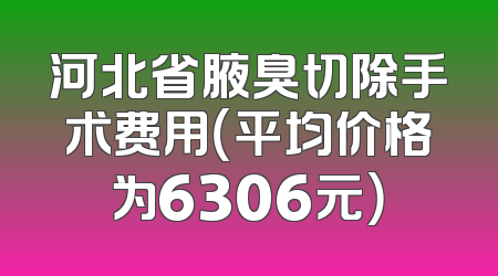 河北省腋臭切除手术费用（平均价格为6306元）