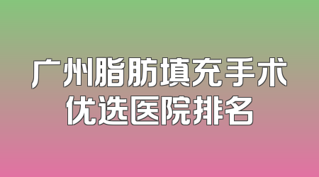 广州脂肪填充手术优选医院排名