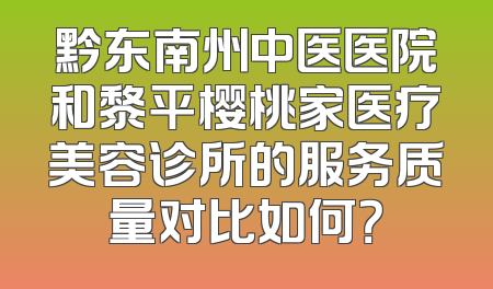 黔东南州中医医院和黎平樱桃家医疗美容诊所的服务质量对比如何？