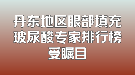 丹东地区眼部填充玻尿酸专家排行榜受瞩目
