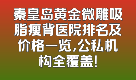 秦皇岛黄金微雕吸脂瘦背医院排名及价格一览，公私机构全覆盖！