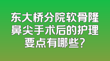 东大桥分院软骨隆鼻尖手术后的护理要点有哪些？