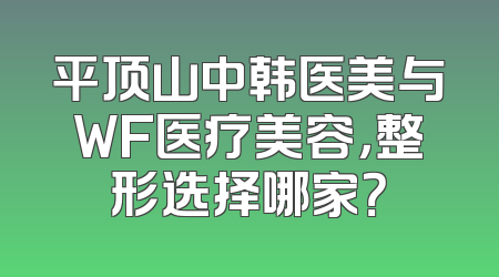 平顶山中韩医美与WF医疗美容，整形选择哪家？