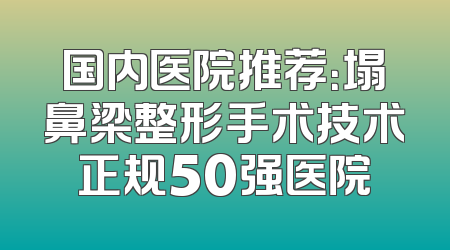 国内医院推荐：塌鼻梁整形手术技术正规50强医院