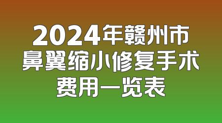 2024年赣州市鼻翼缩小修复手术费用一览表