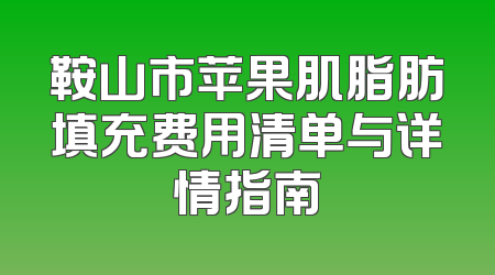 鞍山市苹果肌脂肪填充费用清单与详情指南
