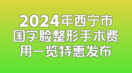 2024年西宁市国字脸整形手术费用一览特惠发布