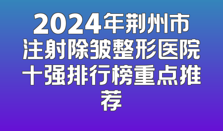 2024年荆州市注射除皱整形医院十强排行榜重点推荐