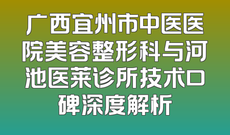 广西宜州市中医医院美容整形科与河池医莱诊所技术口碑深度解析