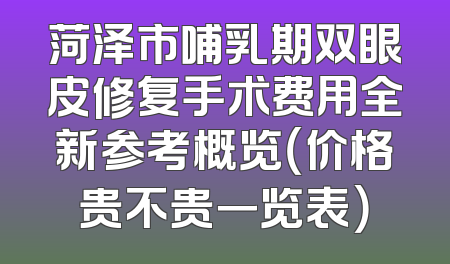 菏泽市哺乳期双眼皮修复手术费用全新参考概览（价格贵不贵一览表）