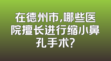 在德州市，哪些医院擅长进行缩小鼻孔手术？
