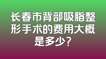 长春市背部吸脂整形手术的费用大概是多少？
