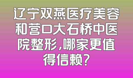 辽宁双燕医疗美容和营口大石桥中医院整形，哪家更值得信赖？