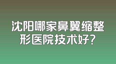 沈阳哪家鼻翼缩整形医院技术好？