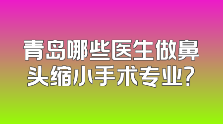 青岛哪些医生做鼻头缩小手术专业？