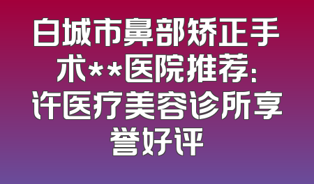 白城市鼻部矫正手术**医院推荐：许医疗美容诊所享誉好评