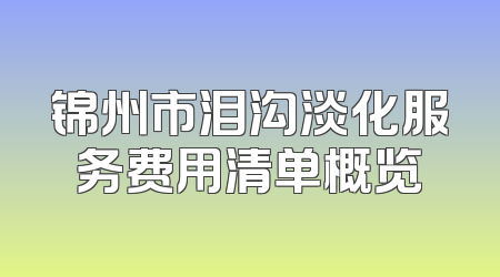 锦州市泪沟淡化服务费用清单概览
