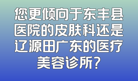 您更倾向于东丰县医院的皮肤科还是辽源田广东的医疗美容诊所？